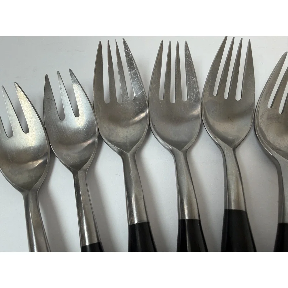 MCM Flatware 4 Dinner Forks 4 Salad AHC Japan after Dansk Kongo Pattern